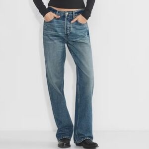 Re/Done Women's Wide-Leg High-Rise Jeans in Blue Relaxed Long 26